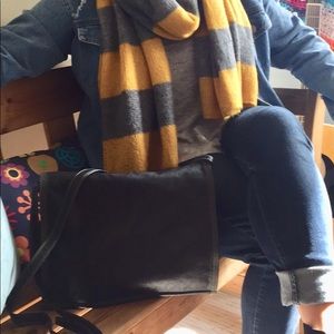 Black leather crossbody bag